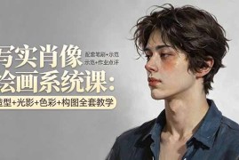 写实肖像绘画系统课：造型 光影 色彩 构图全套教学，配套笔刷 示范 作业点评