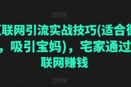 互联网引流实战技巧(适合微商，吸引宝妈)，宅家通过互联网创钱