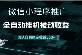 小程序推广项目最新3.0，上手简单，长期稳定，独家引流方法，让你真正实现睡后收入【揭秘】