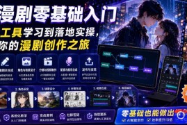 AI漫剧零基础入门，从AI工具学习到落地实操，开启你的漫剧创作之旅