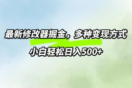 最新修改器掘金，多重变现方式，小白轻松日入500 