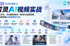2026可灵AI视频实战-4小时干货课：从提示词、文生图到角色一致性与运镜剪辑，零基础掌握AI视频制作方法
