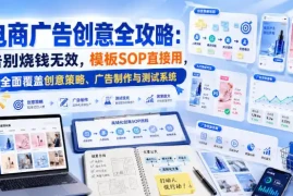 电商广告创意全攻略：告别烧钱无效，模板SOP直接用，全面覆盖创意策略、广告制作与测试系统【原创双语字幕】