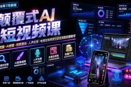 颠覆式AI短视频课-更新｜素材挖掘，AI修图，视频重绘，人声处理｜电商实体带货引流全流程实操教学