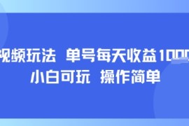 AI视频玩法 单号每天收益多张  小白可玩 操作简单