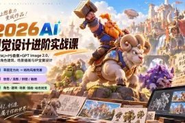 2026AI视觉设计进阶实战课-更新：学习MJ PS香蕉 GPT Image 2.0，完成角色建筑、场景插画与IP全案设计
