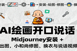 AI绘画开口说话，Midjourney安装   绘图出图，小和尚修图、换衣与说话视频制作