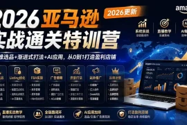 2026亚马逊实战通关特训营-更新1001，多维选品 渐进式打法 AI应用，从0到1打造盈利店铺
