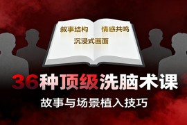 36种顶级洗脑术课：故事/数字/权威/场景/催眠等，掌握心理操控与认知影响技巧