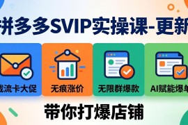 拼多多SVIP实操课-26年4月，截流卡大促 无痕涨价 无限群爆款 AI赋能爆单新玩法，带你打爆店铺
