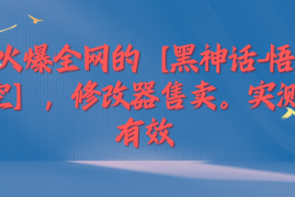 火爆全网的【黑神话-悟空】修改器售卖，实测有效，每天收益200 