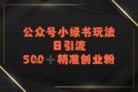 日引流500 精准创业粉，公众号小绿书玩法