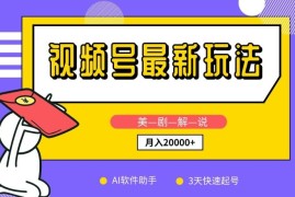 视频号最新玩法，美剧解说，利用AI软件，3天起号，新手小白也能月入2万 【揭秘】