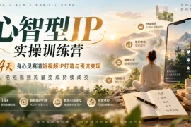 心智型IP实操训练营｜14天身心灵赛道短视频IP打造与引流变现，把短视频流量变成持续成交