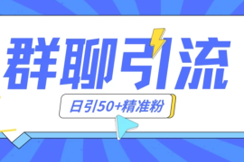 群聊引流创业粉玩法，日引50＋精准粉，实操揭秘