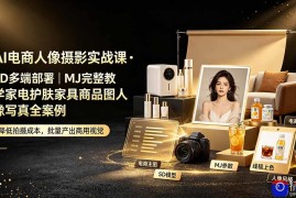 AI电商人像摄影实战课·SD多端部署｜MJ完整教学｜家电护肤家具商品图人像写真全案例