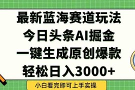 （15072期）今日头条2025年最新蓝海玩法，一键生成爆款，轻松实现矩阵日入3000 