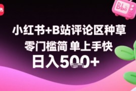 小红书 B站评论区种草，零门槛简单上手快 ，1分钟一单，只需复制粘贴评论就有钱