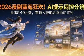 2026漫剧红利实锤！ AI 提示词控分镜， 普通人也能轻松月入过万