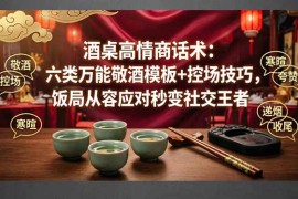 付费文章：酒桌高情商话术：六类万能敬酒模板 控场技巧，饭局从容应对秒变社交王者
