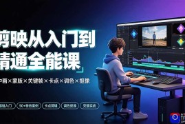剪映从入门到精通全能课：画中画×蒙版×关键帧×卡点×调色×抠像，一站式掌握剪辑核心技能