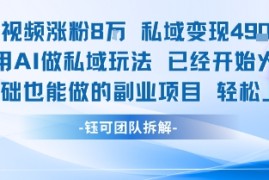 单条视频私域变现4.9k 利用AI做私域玩法 已经开始火热0基础也能做的副业项目轻松上手