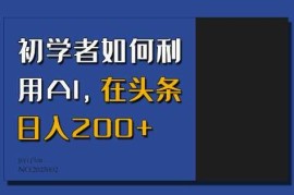 初学者如何利用AI，在头条日入200 