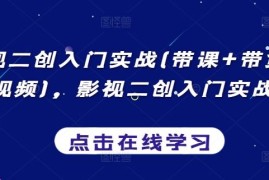 影视二创入门实战(带课 带货 中视频)，影视二创入门实战课