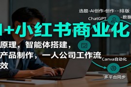 AI 小红书商业化，底层原理，智能体搭建，虚拟产品制作，一人公司工作流与提效