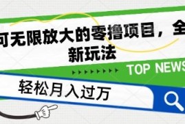 可无限放大的零撸项目，全新玩法，一天单机撸个50 没问题【揭秘】