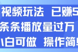 AI视频玩法 已挣5张 条条播放量过万 小白可做 操作简单