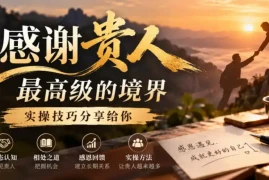 某公众号付费文章：感谢贵人最高级的境界，实操技巧分享给你