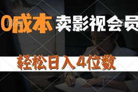 （10933期）0成本售卖影视会员，一天上百单，轻松日入4位数，月入3w 