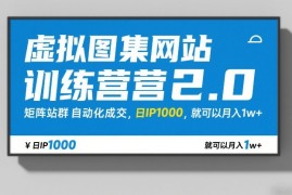 虚拟图集网站训练营2.0，矩阵站群自动化成交，日IP1000，就可以月入1w 