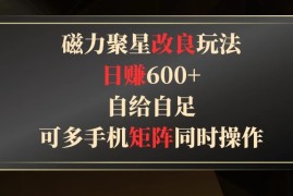 磁力聚星改良玩法，日赚600 ，自给自足，可多手机矩阵同时操作