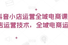 抖音小店运营全域电商课，小店运营技术，全域电商运营