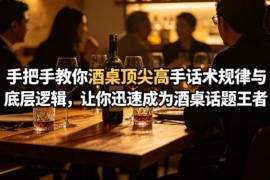 付费文章：手把手教你酒桌顶尖高手话术规律与底层逻辑，让你迅速成为酒桌话题王者(二十年全网独家经验分享)