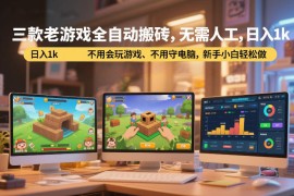 三款老游戏全自动搬砖，无需人工，日入1k，不用会玩游戏、不用守电脑，新手小白轻松做【揭秘】