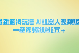 最新蓝海玩法， AI机器人视频爆火，一条视频涨粉2万 