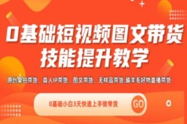 0基础短视频图文带货实操技能提升教学(直播课 视频课),0基础小白3天快速上手做带货