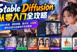 Stable Diffusion从零入门全攻略：WebUI安装、模型部署、提示词、AI绘图、插件应用与动画制作实战教程