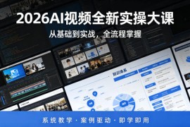 2026AI视频全新实操大课，从基础到实战，全流程掌握，系统教学·案例驱动·即学即用