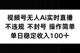 视频号无人Ai实时直播不违规不封号操作简单单日稳定收入100