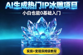 AI生成热门ip冰雕项目，小白也能0基础入门，实操 变现保姆级教程
