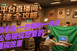 多平台直播间搭建全攻略，一部手机 一台电脑 一块绿布轻松实现你想要的直播间效果