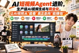 AI短视频Agent进阶，生产级AI视频生成与商业化，让AI视频从”能看”真正走向”能賺钱”