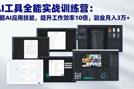 （16468期）AI工具全能实战训练营：掌握AI应用技能，提升工作效率10倍，副业月入3万 
