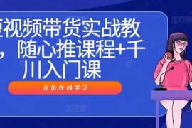 短视频带货实战教程，随心推课程 千川入门课