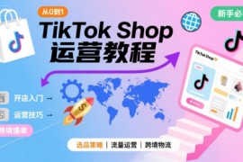 TikTok Shop从0到1运营教程，TikTok跨境电商新手必学课程
