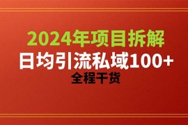 （10289期）2024项目拆解日均引流100 精准创业粉，全程干货